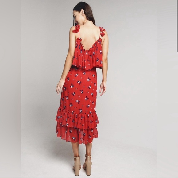 Misa Los Angeles Gracy Midi Dress Floral Chiffon - Picture 7 of 7